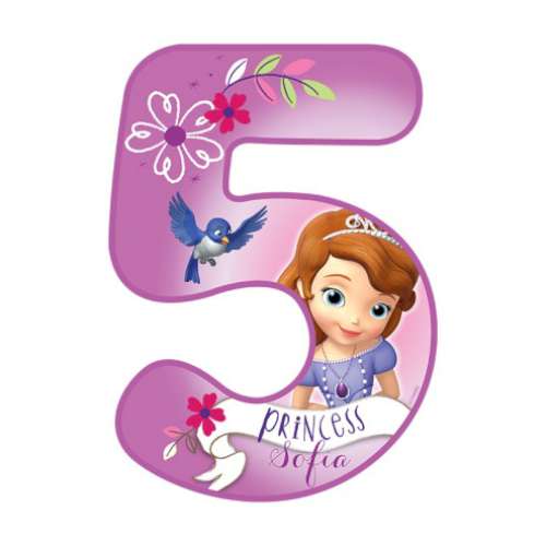 Sofia the First Number 5 Edible Icing Image - Click Image to Close